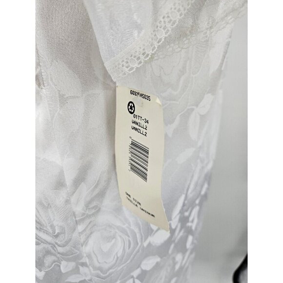 Vtg 90s New Linda Bis Robe Womens One Size White Satin Lace Pockets - Picture 5 of 7